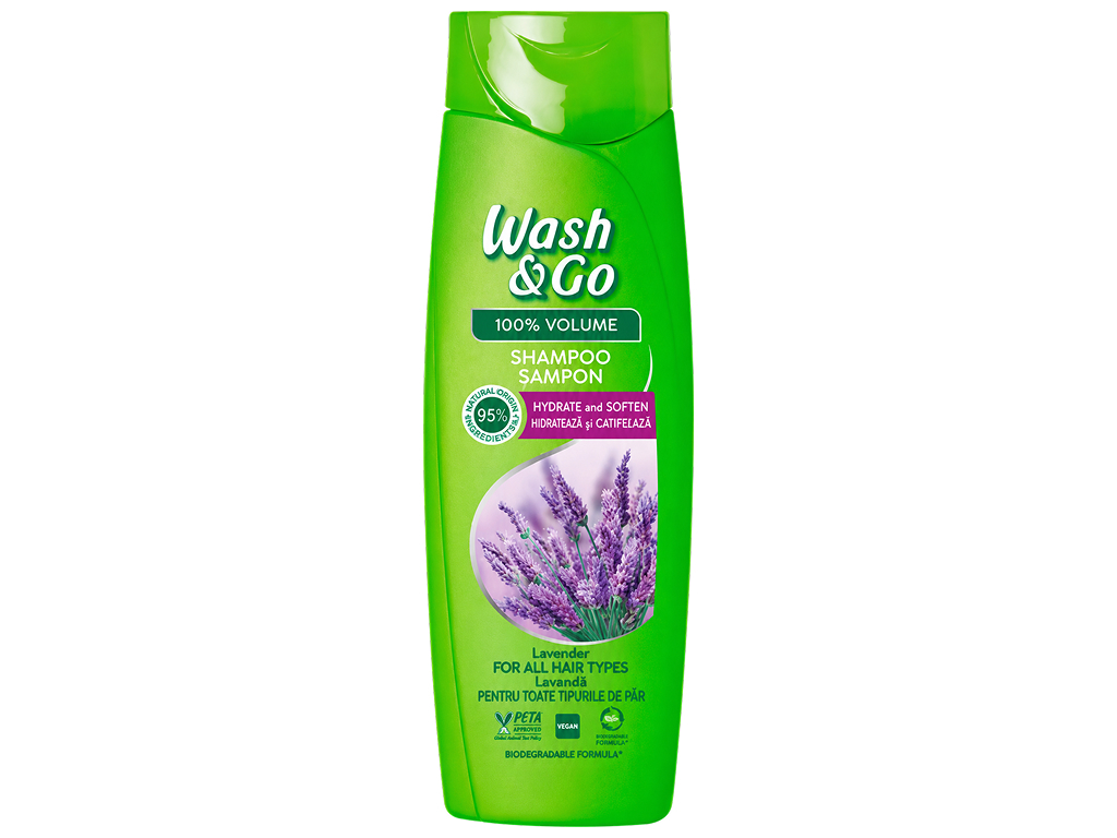 Шампунь Wash and Go с экстрактом лаванды, для всех типов волос, 360 мл