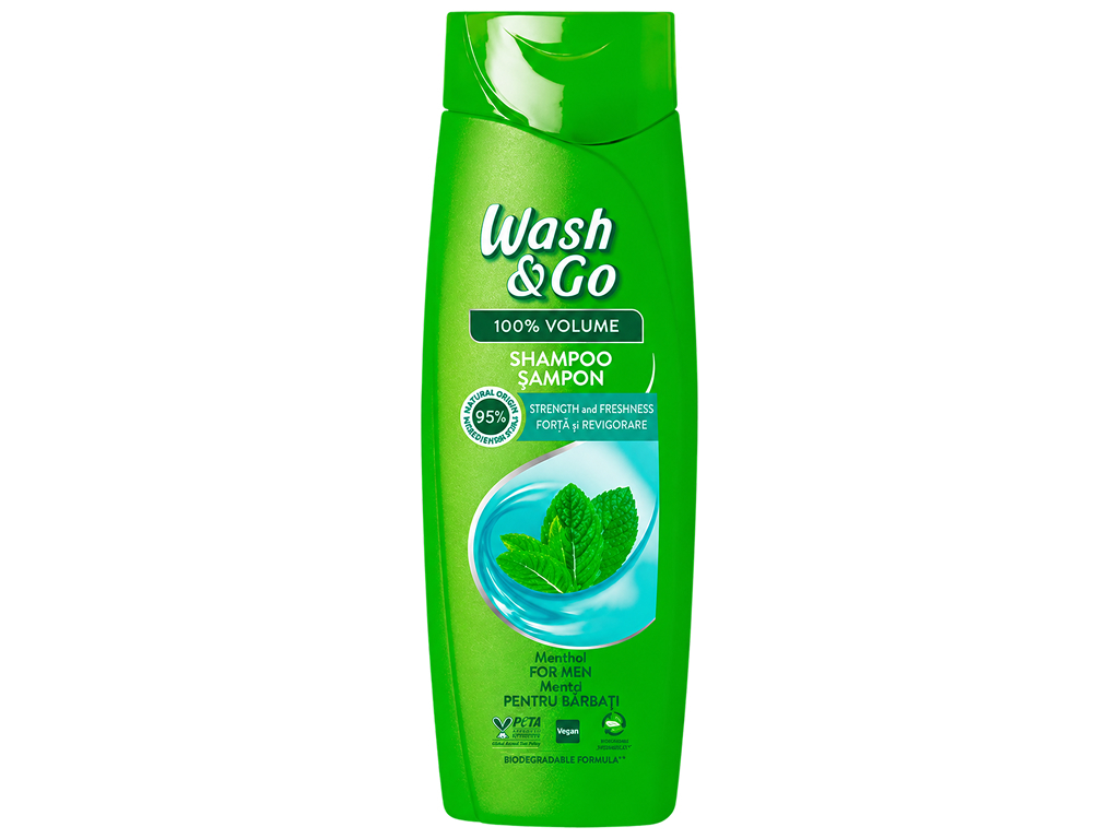 Шампунь Wash and Go с ментолом, для мужчин и всех типов волос, 360 мл Шампунь Wash and Go с ментолом, для мужчин и всех типов волос, 360 мл