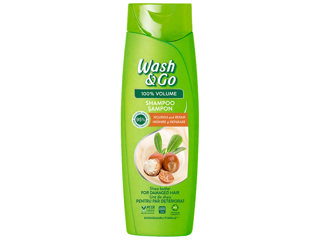 Шампунь Wash and Go с маслом ши, для поврежденных волос, 360 мл