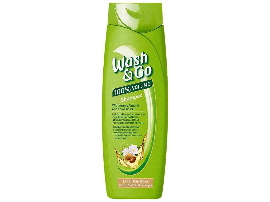 Шампунь Wash and Go с маслами арганы, миндаля и камелии, для всех типов волос, 360 мл Шампунь Wash and Go с маслами арганы, миндаля и камелии, для всех типов волос, 360 мл