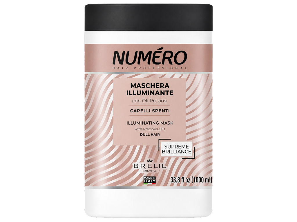 Маска для волос Brelil Numero Supreme Brilliance для блеска с ценными маслами, 1 л Маска для волос Brelil Numero Supreme Brilliance для блеска с ценными маслами, 1 л