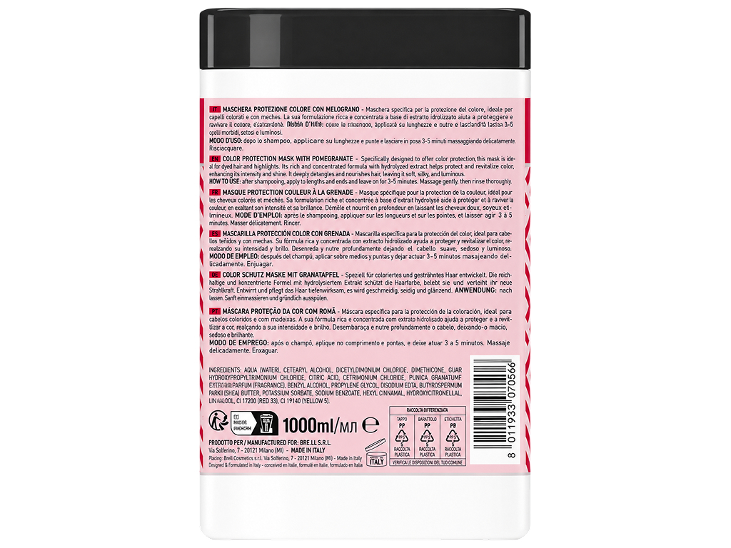 Маска для окрашенных волос Brelil Numero Color Protection с экстрактом граната, 1л