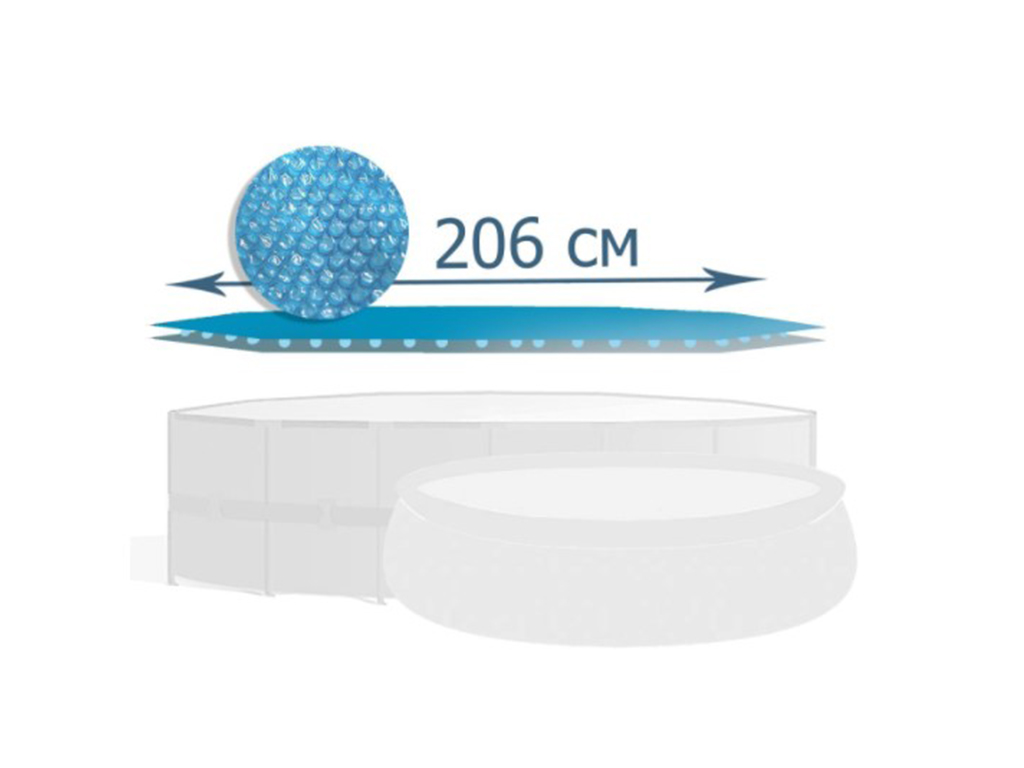 Тент-покрывало теплосберегающее Intex 28010, ПВХ с ячейками воздуха, 206см, для бассейна 244см