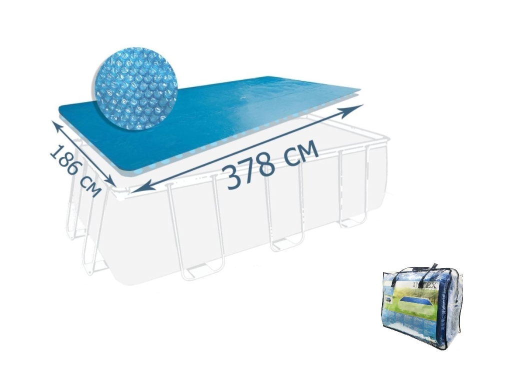 Тент-покрывало теплосберегающее Intex 28028, полиэтилен, 378×186см, для бассейна 400×200см