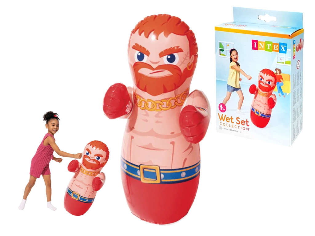 Боксерская груша-неваляшка Intex 44672, боксер, рестлер, винил (цена за 1 шт)