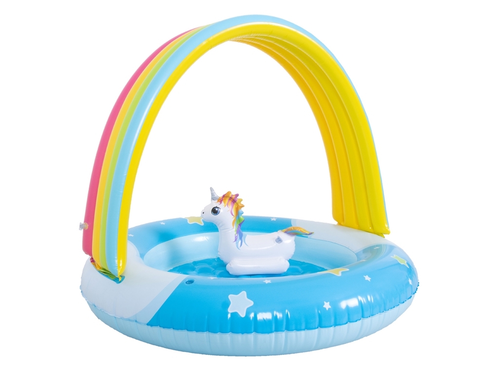 Бассейн надувной с навесом Rainbow 51346, 95 см, с игрушкой, ПВХ, Sun Club