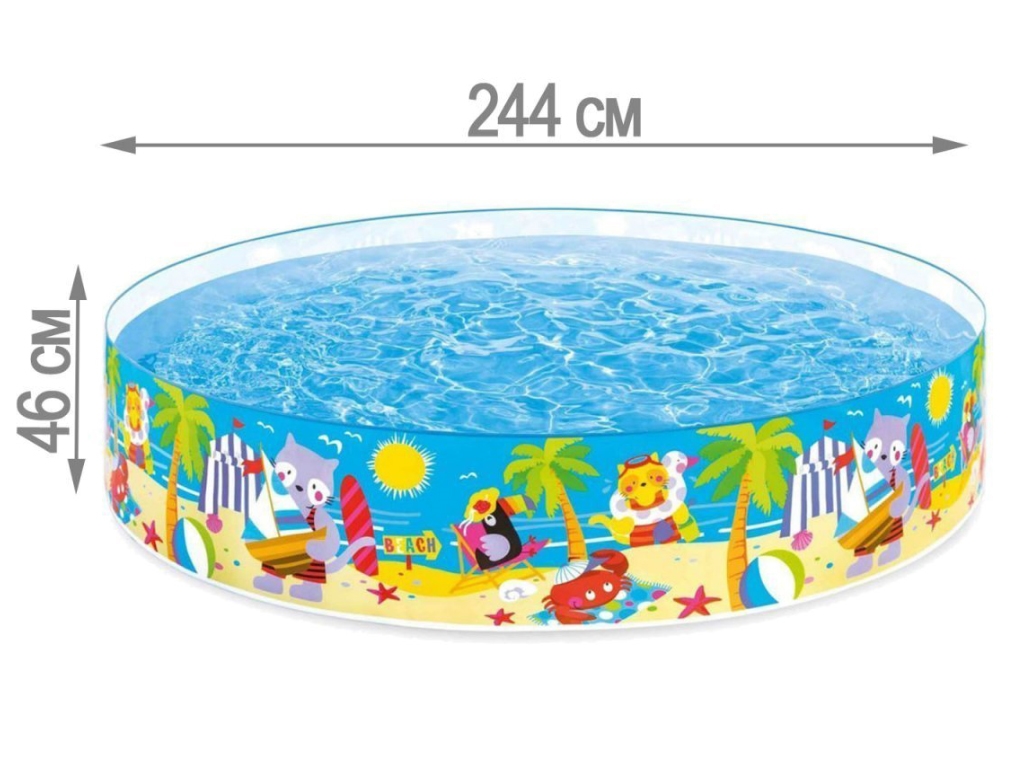 Басейн дитячий каркасний Пляжні друзі Snapset Pool. Intex 58457