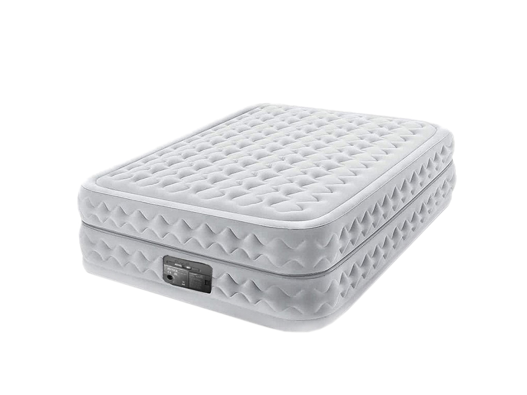 Надувная кровать Intex 64490, Supreme Air-Flow, встроенный электронасос, 203×152×51см, цвет серый