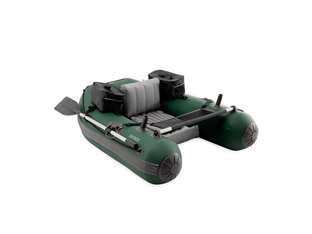 Надувной одноместный лодочный комплект Intex 68381, с сиденьем, двумя вёслами и сумкой, 165×119×38см