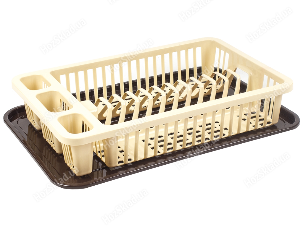 Сушарка для посуду Економ (колір - бежевий) Efe plastics 40х26х7см