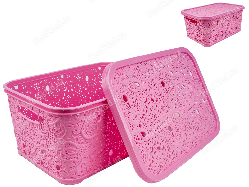 Кошик "Ажур" (колір - рожевий) 10л Efe plastics