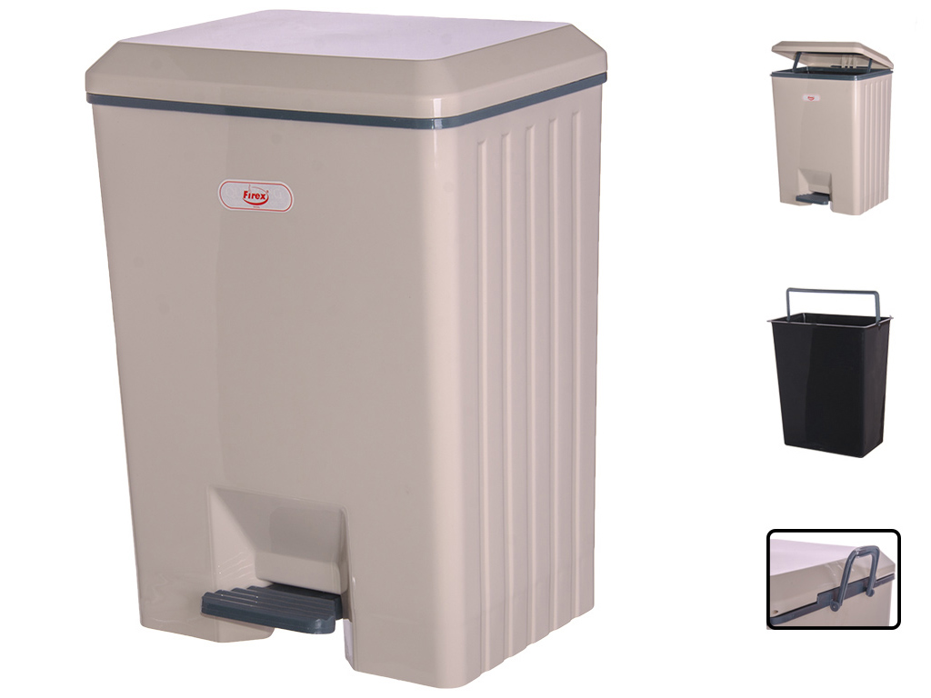 Ведро мусорное пластиковое, с педалью и крышкой микролифт, 9л, 28,5х24х41см