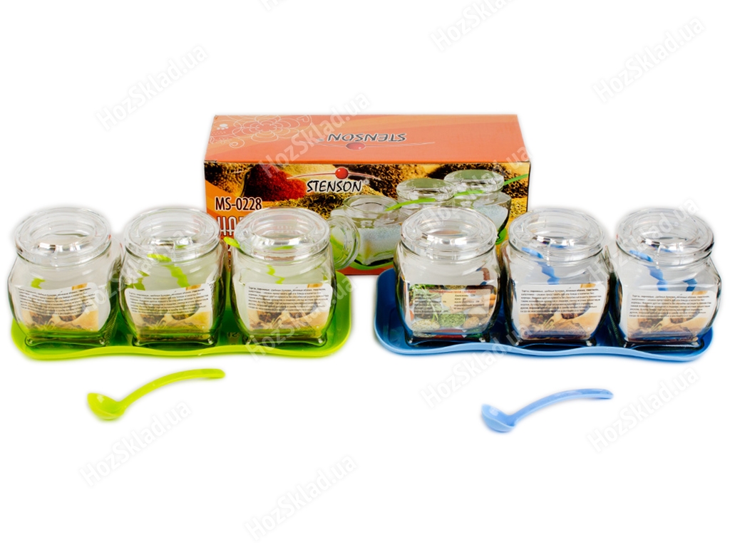 Банки стеклянные Stenson с ложечками 2 шт в наборе 350 мл