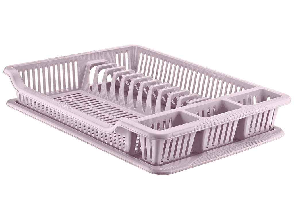 Сушилка для посуды одноярусная с поддоном большая Plastart (на 12 тарелок)