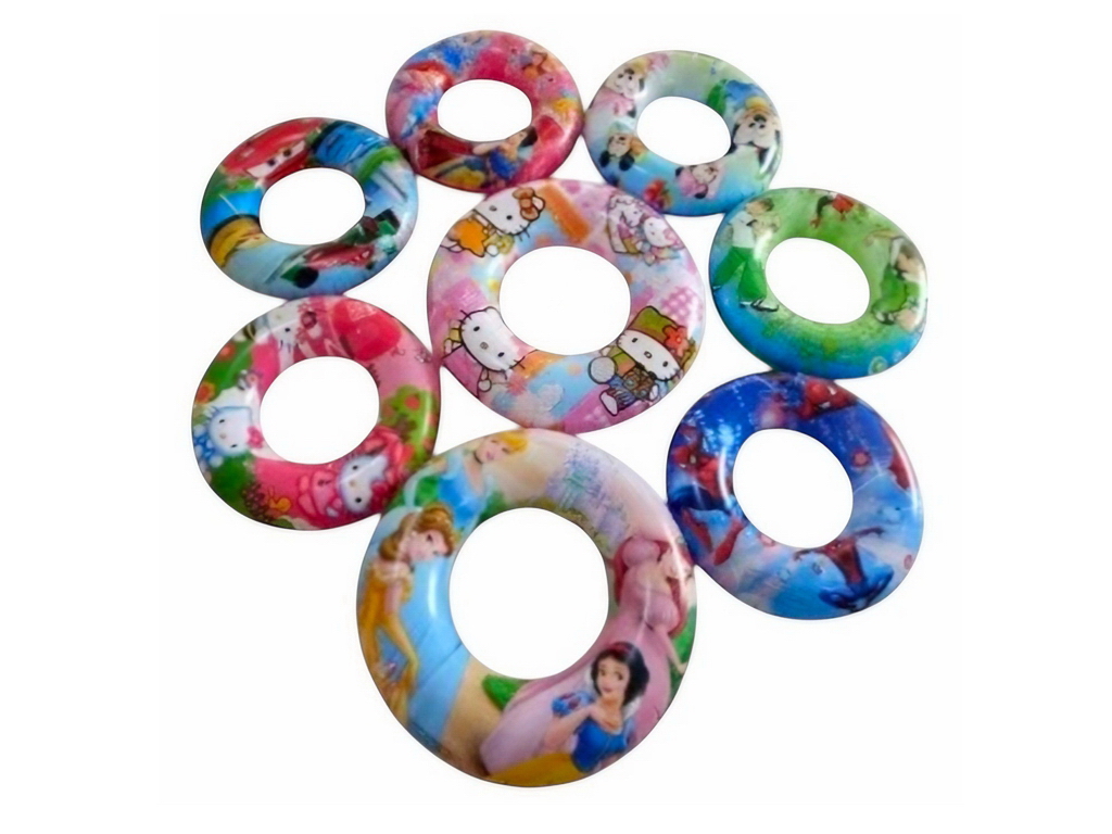 Надувне коло для плавання, ПВХ, з дитячими малюнками, 80см