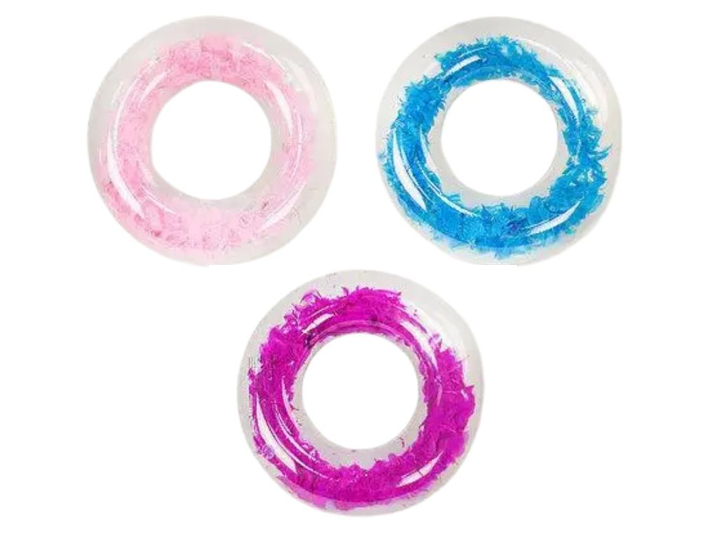 Надувне коло для плавання, ПВХ, прозоре з пелюстками, 80см.