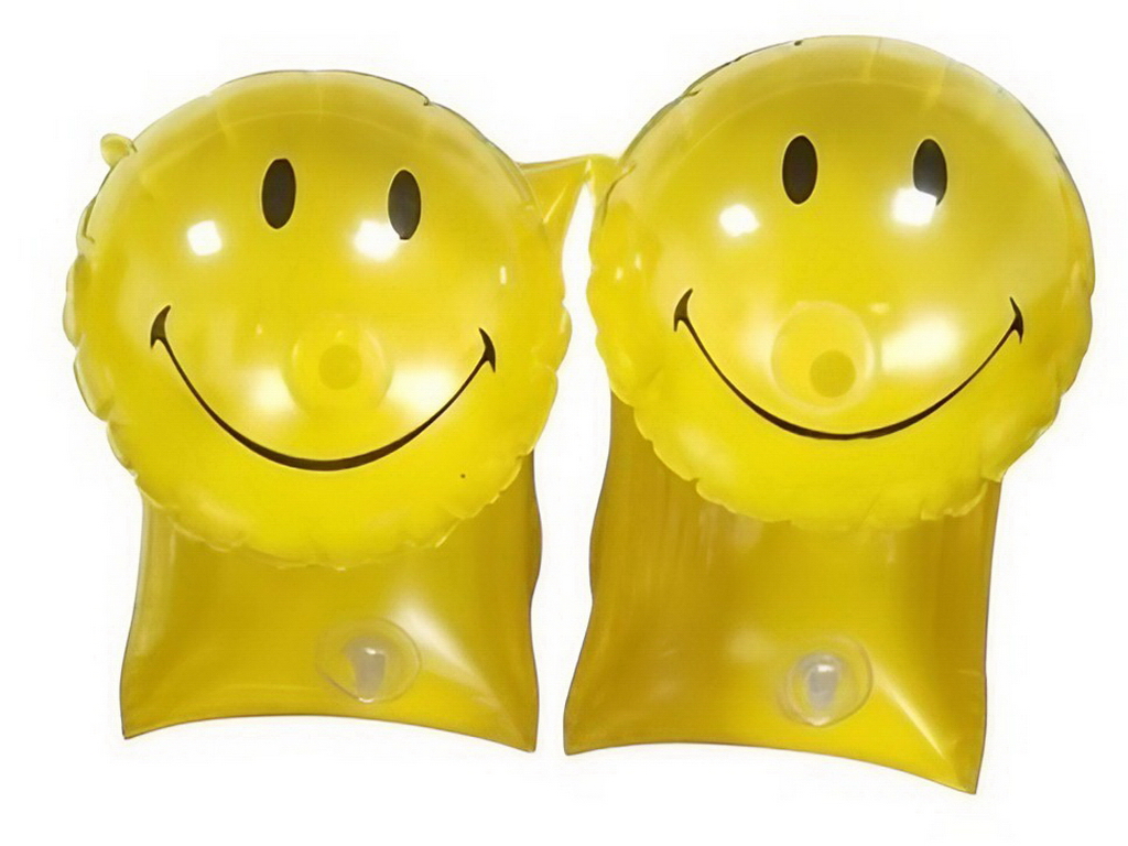 Надувные нарукавники для плавания Смайлик, 22×15см