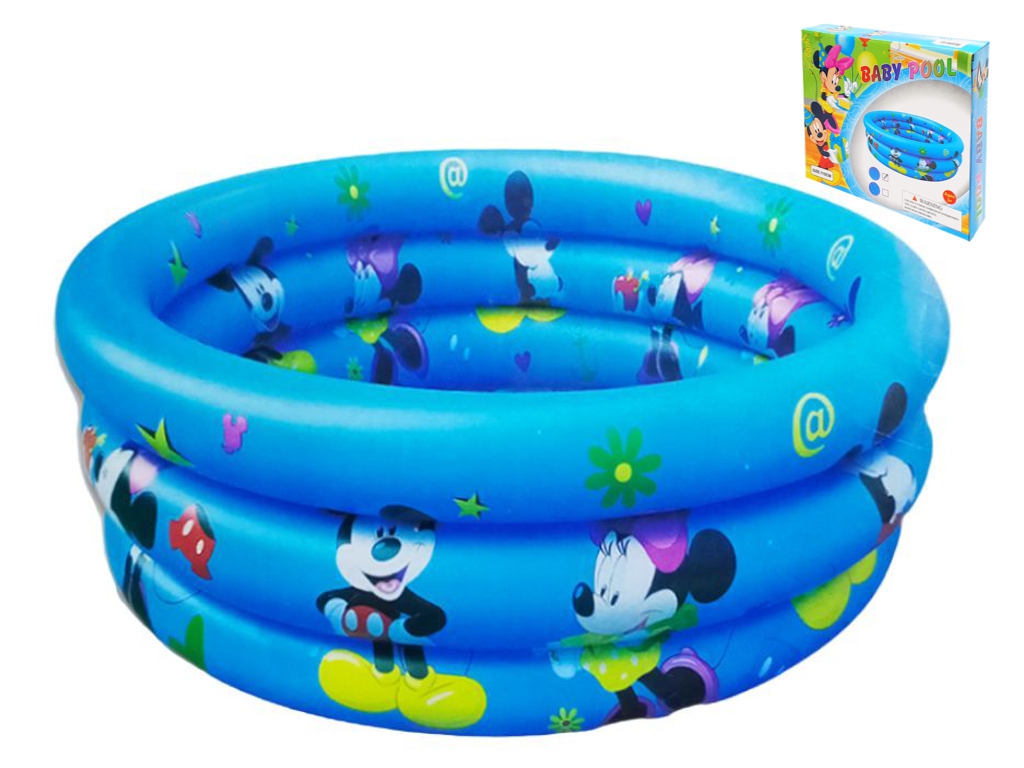 Дитячий надувний басейн із малюнком Міккі Маус, ПВХ, 85×23 см, синій