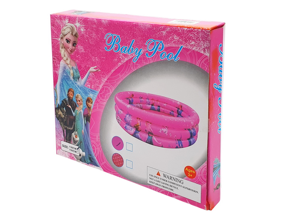 Бассейн надувной детский с принтом Холодное сердце, ПВХ, 105×30см, голубой