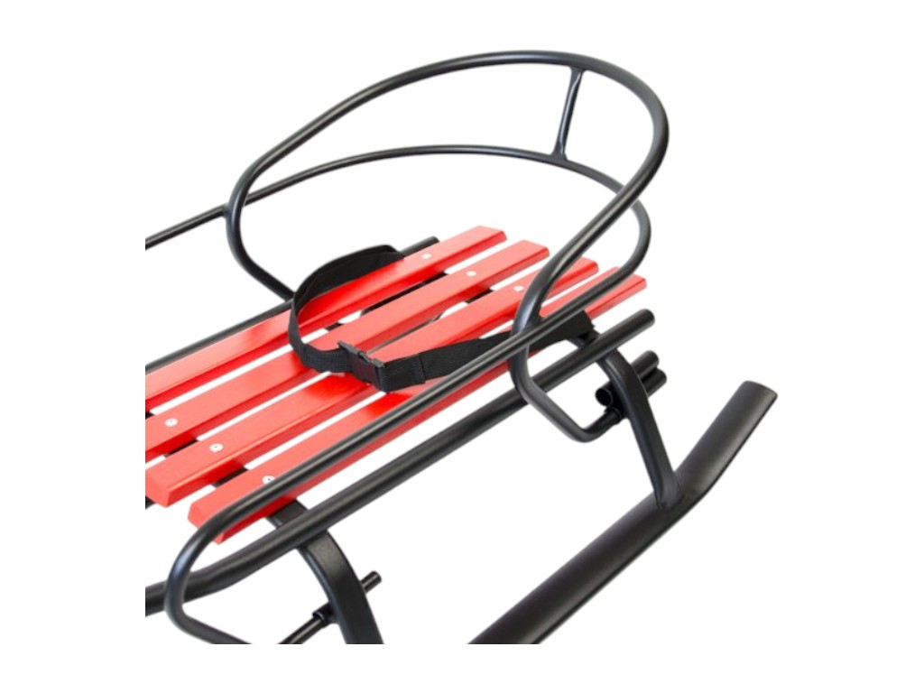 Санки дитячі зі знімною спинкою Спринтер, чорна текстура з червоною планкою, Vitan