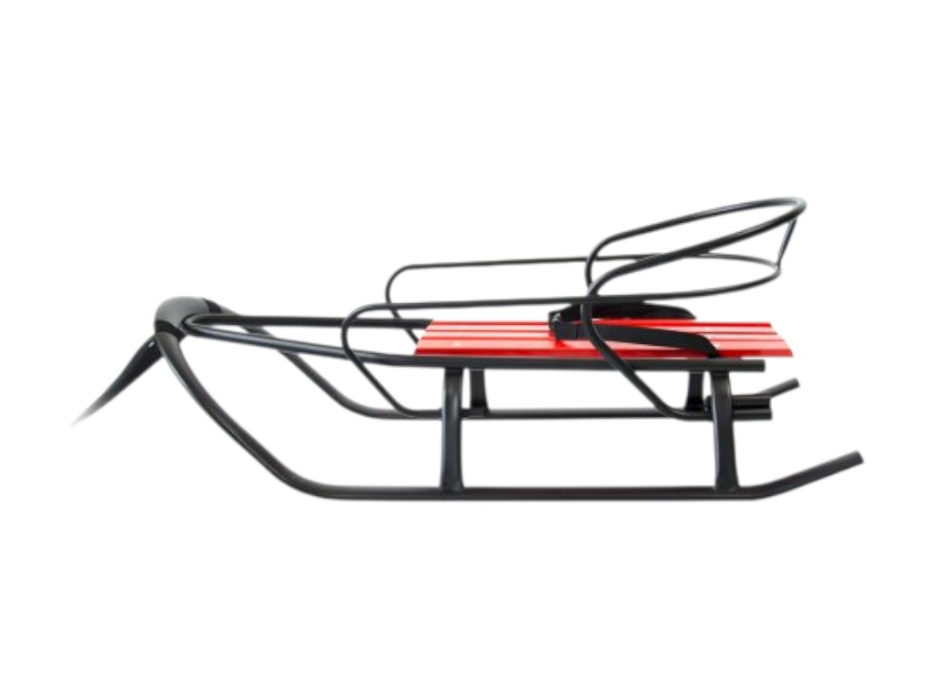 Санки дитячі зі знімною спинкою Спринтер, чорна текстура з червоною планкою, Vitan