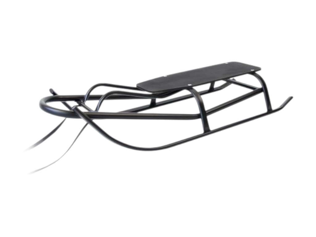 Санки Альфа черные, металлические с ламинированным сиденьем, Vitan