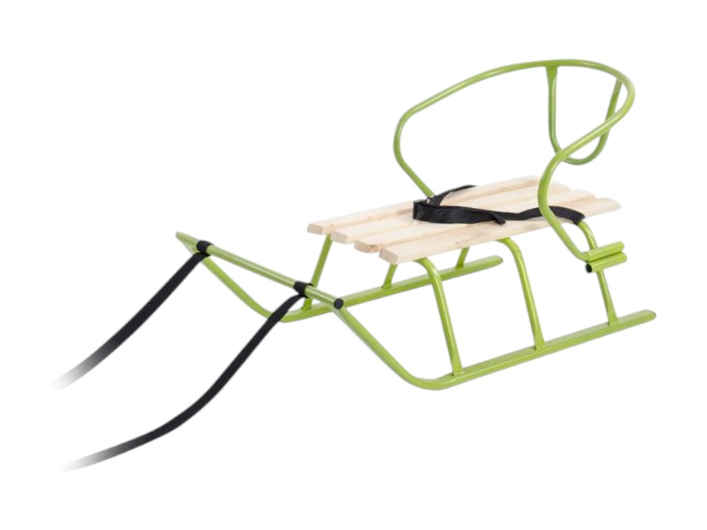 Санки детские Лайка салатовые хамелеон со спинкой, Vitan