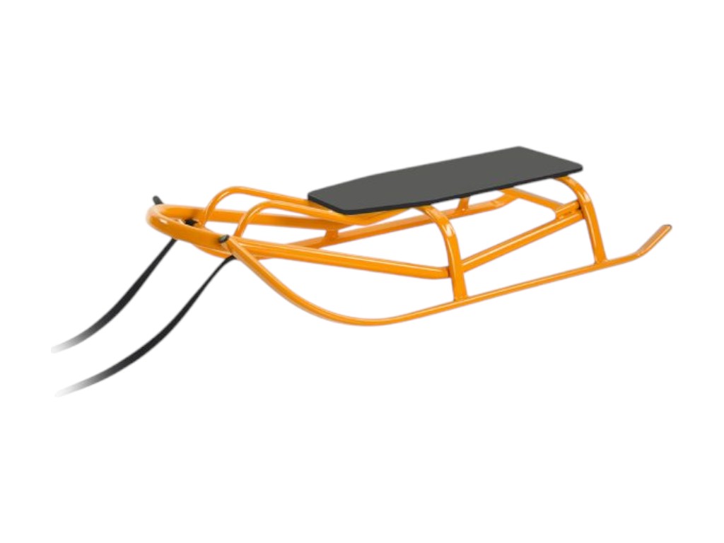 Санки Альфа оранжевые, металлические с ламинированным сиденьем, Vitan