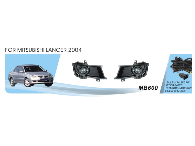 Фары дополнительные MB-600 для Mitsubishi Lancer (2000-2004), H3, 12V, 55W, с проводкой