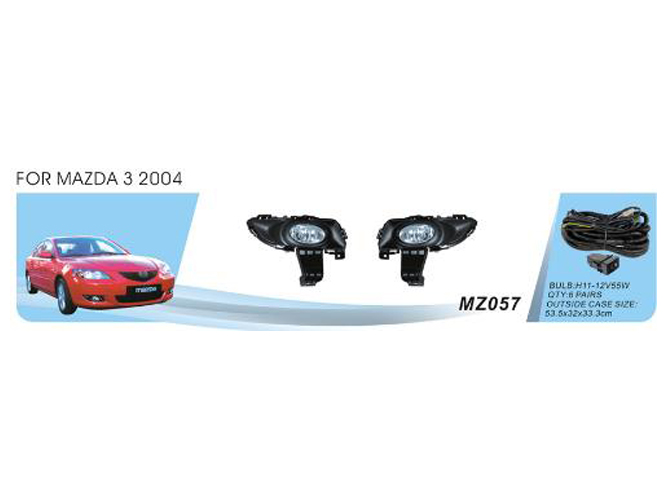 Фары дополнительные MZ-057 для Mazda 3 (2004-2007), H11, 12V, 55W, с проводкой