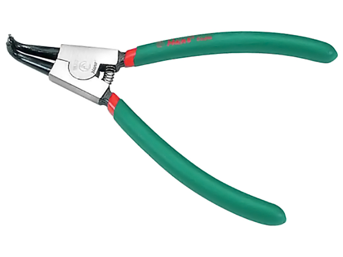 Щипцы/сегера для стопорн колец разжим загнутый Hans, 175мм, 180г, 1857-7