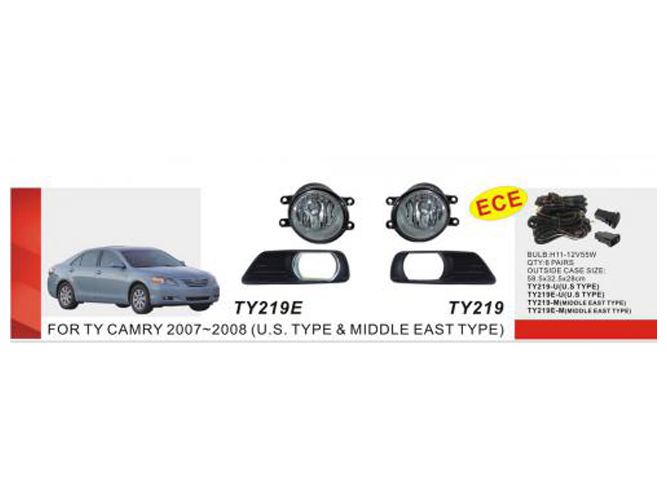 Фары дополнительные DLAA TY-219E-U, для Toyota Camry XV40 (2006-2009), H11, 12V, 55W, с проводкой