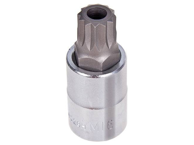 Торцева головка з вставкою HANS 1/2" 12 граней 16мм L60мм з отвором (4028H16)