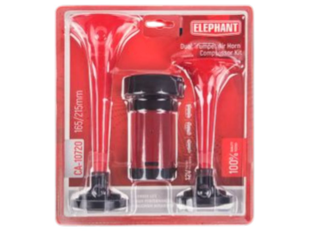 Сигнал возд CA-10720/Еlephant/2-дудки пластик,красный 12V/165mm,215mm