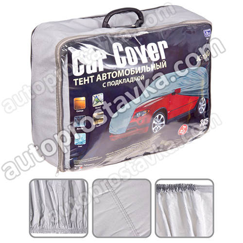 Тент автом. CC13402  M серый с подкладкой PEVA+Non PP Cotton/432х165х119 к.з