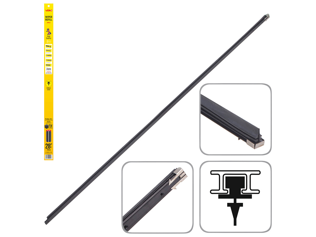 Резинки щеток стеклоочистителя резиновые VOIN-405-28-профиль BOSCH VOIN-28, 70см
