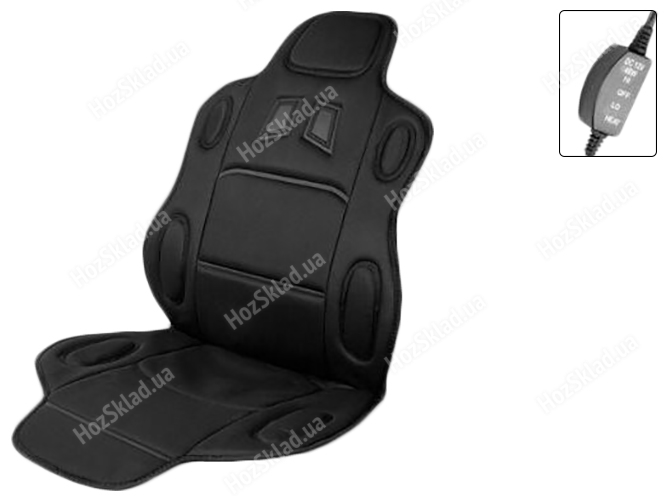 Накидка на сиденье H-19002 (115x49см) с подогревом, черная