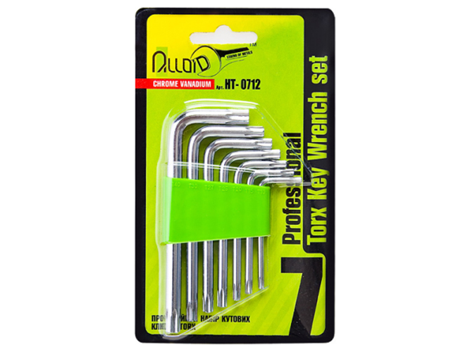 Набор ключей изогнутых Alloid TORX 7 предм. T10 -T40 (НТ-0712)