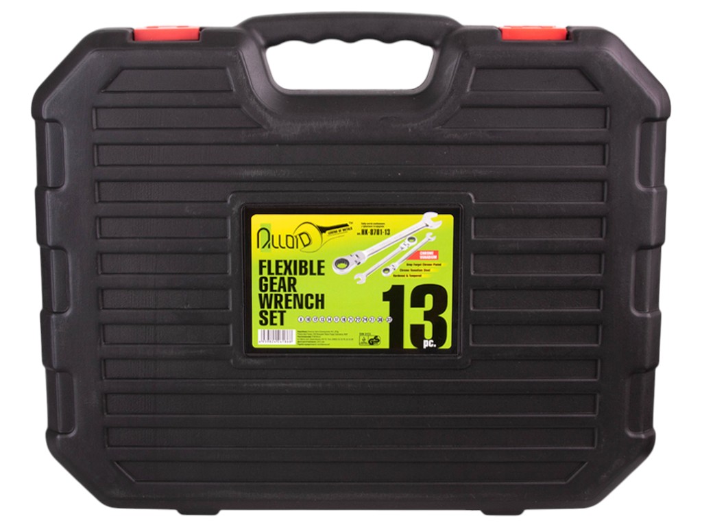 Набор ключей Alloid, комбинированные с трещоткой и карданом, 13 предметов, 8–32мм, сталь