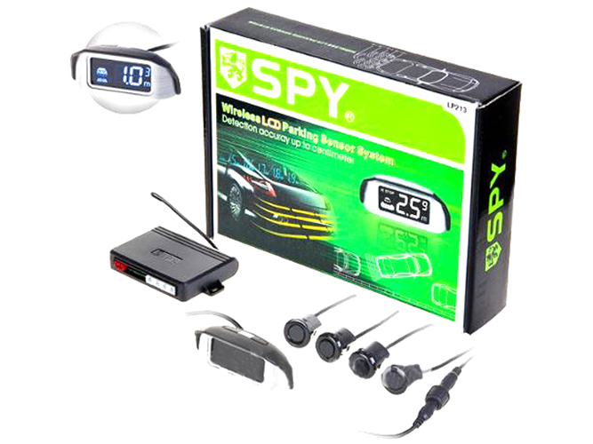 Парктроник SPY LP-213-NEW (LCD, 4 датчика D18мм, коннектор, радио, звук-вкл/выкл) черный