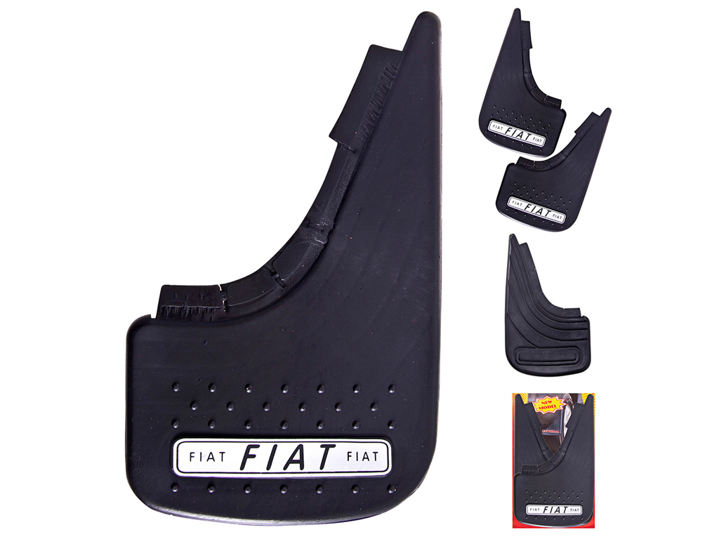 Брызговики Fiat New Model, универсальные, цвет чёрный, 35.5 х 22 см, комплект 2 шт.