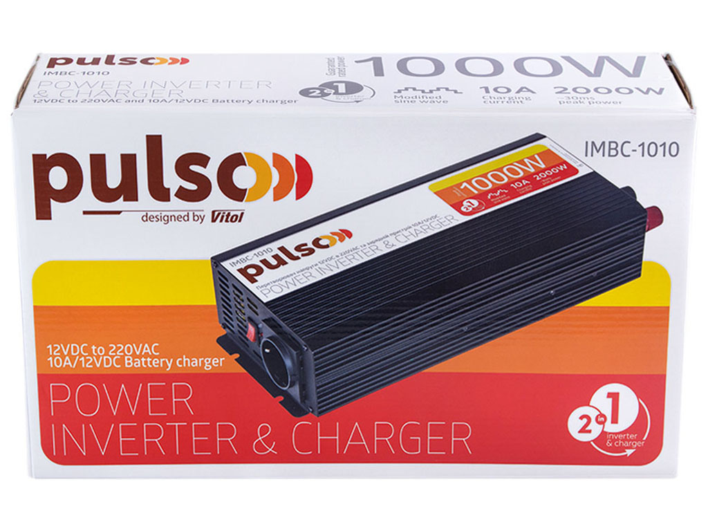 Преобразователь напряжения PULSO ISU-1000 1000Вт (12V–220V, с USB)