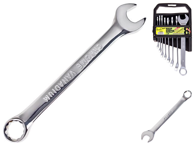 Набор ключей комбинированных Alloid, 8-19мм (цена за набор 8 предметов)