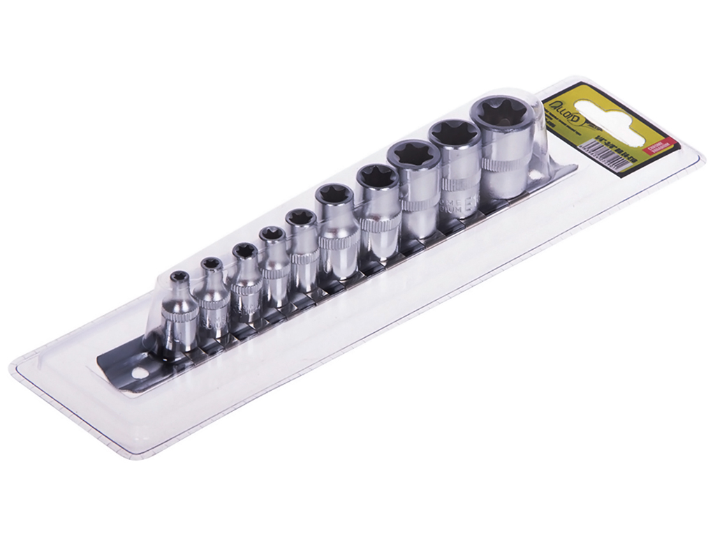 Набор торцов головок наружный торкс Alloid, 1/4-3/8DR Е4-Е18 (цена за набор 14 предметов)