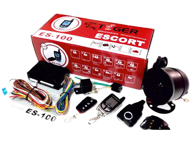 Автосигналізація з сиреною Tiger Escort ES-100 двосторонній зв'язок, із захистом від сканування