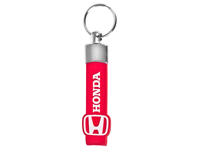 Брелок с резиновым ремешком, черный, HONDA