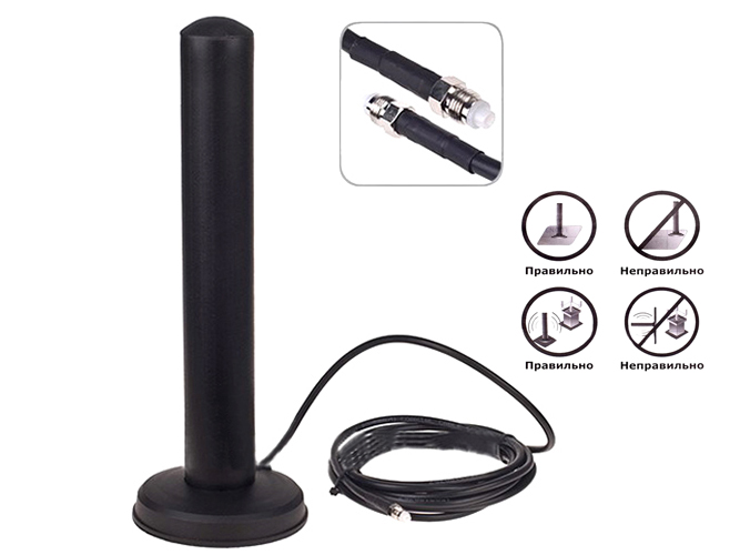 Антенна на магните GSM Триада МА-993 SOTA (кабель RG58A/U 3м, разъем FME) 900МГц, 1800МГц/3G
