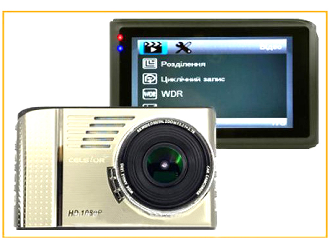 Видеорегистратор автомобильный, цифровой CELSIOR DVR CS-1085 FullHD