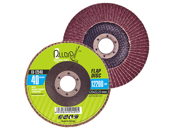 Круг пелюстковий торцевий 12,5см, зерно 40 Alloid