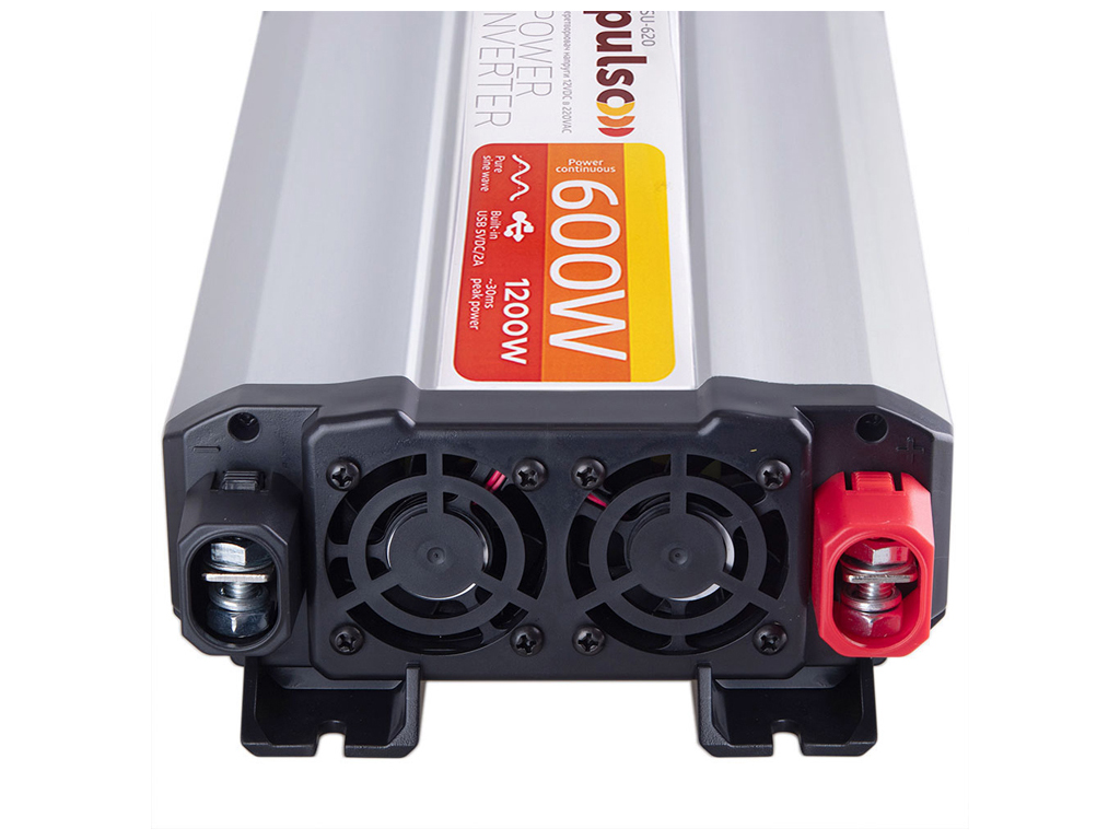 Преобразователь напряжения PULSO, 12V-220, 600W, USB - 5VDC2.0A, синусоидальная волна, клеммы (ISU-6